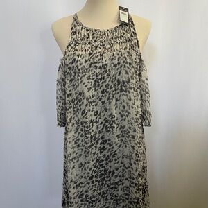 Ella Moss Grey Popover Off-Shoulder Cocktail Dress